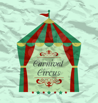Illustration vintage circus poster for your advertising - vector