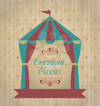Illustration vintage carnival poster for your advertising - vector