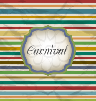 Illustration old colorful card with advertising header for carnival - vector