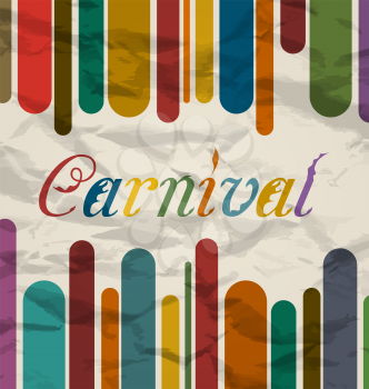 Illustration old colorful card with text for carnival festival - vector