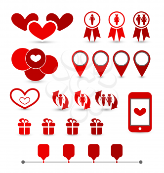 Illustration set infographic elements of valentine presentation - vector
