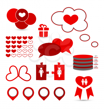 Illustration set infographic elements of valentine presentation - vector