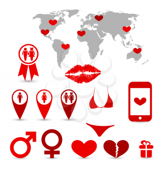 Illustration Valentine's Day infographics and design elements - vector