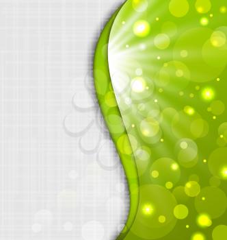 Illustration abstract green background with bokeh effect - vector