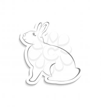 Illustration Easter greeting rabbit isolated on white background - vector