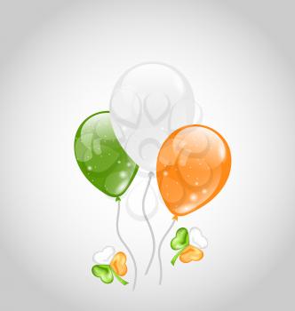 Illustration Irish colorful balloons with clovers for St. Patrick's Day - vector