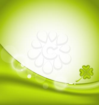 Illustration abstract background with four-leaf clover for St. Patrick's Day - vector