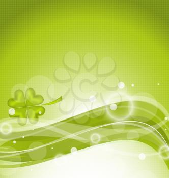Illustration abstract line background with clover for St. Patrick's Day - vector