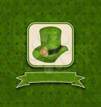 Illustration holiday background with hat and ribbon for St. Patrick's Day - vector