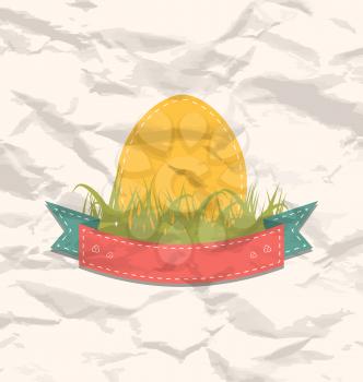 Illustration vintage label with Easter egg  - vector