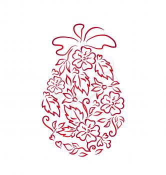 Illustration Easter ornamental egg in floral style - vector
