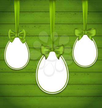 Illustration Easter eggs wrapping green bows - vector