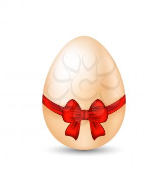 Illustration Easter celebration egg wrapping red bow - vector