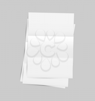 Illustration set empty paper sheet with shadows - vector