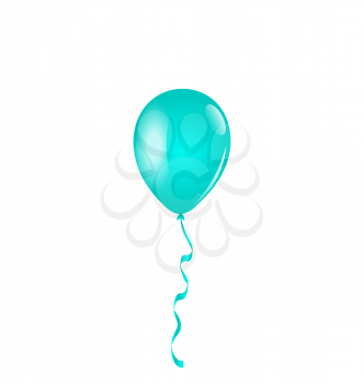 Illustration blue balloon isolated on white background - vector