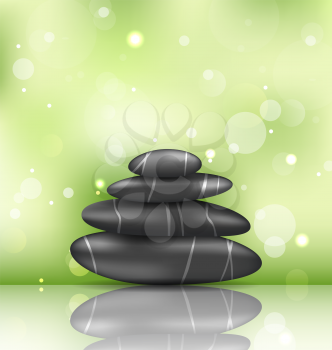 Illustration zen spa background with pyramid stones - vector