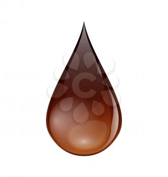Illustration chocolate or coffee droplet isolated on white background - vector