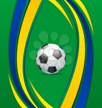 Illustration football background in Brazil flag concept - vector 