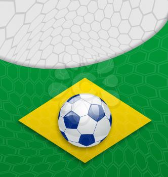 Illustration abstract brazilian background with ball - vector 
