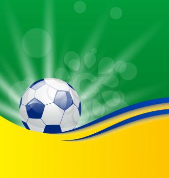 Illustration football card in Brazil flag colors - vector 
