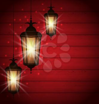 Illustration Arabic lamps for holy month of muslim community - vector
