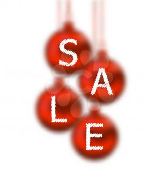 Illustration Christmas glassy balls with lettering sale - vector