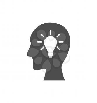 Icon process of generating ideas to solve problems, birth of the brilliant ideas - vector