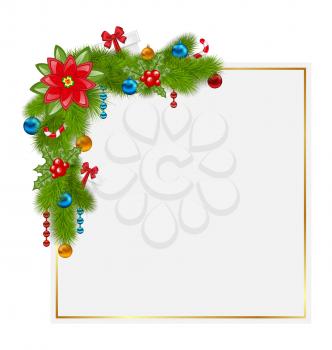 Illustration decorative border from a traditional Christmas elements - vector