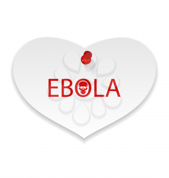 Illustration warning epidemic Ebola virus, paper memo - vector