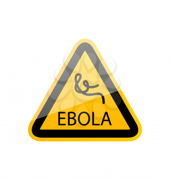 Illustration sign epidemic Ebola, danger symbol warning - vector