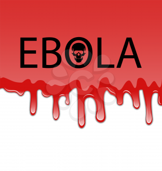 Illustration bloody background with Ebola virus - vector