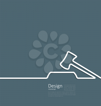 Illustration icon of hammer judge, template corporate style logo - vector