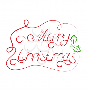Illustration cute Christmas lettering, handmade calligraphy - vector
