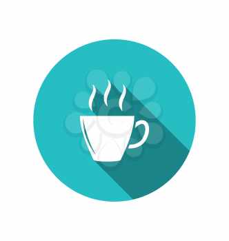 Illustration coffee or tea cup, trendy flat minimal style - vector