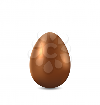 Illustration Easter chocolate egg isolated on white background - vector