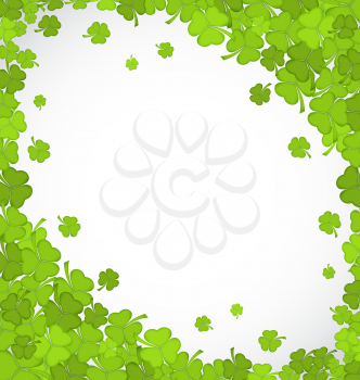 Illustration natural frame with clovers for St. Patrick's Day, copy space for your text - vector