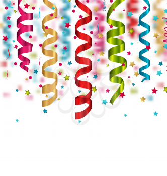 Illustration multicolored paper serpentine and confetti for holiday background - vector