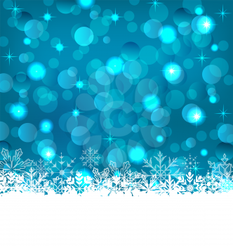 Illustration winter frozen snowflakes background with copy space for your text - vector