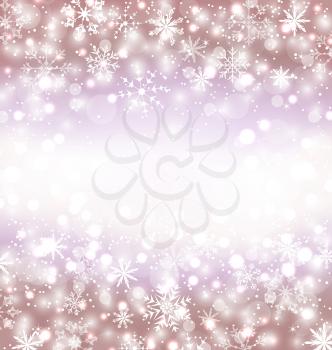 Illustration Navidad winter background with snowflakes and copy space for your text - vector