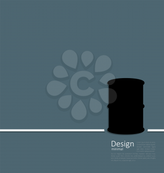 Illustration black oil barrel roll, logo template corporate style - vector