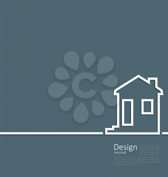 Illustration web template house logo in minimal flat style cleaness line - vector