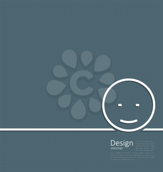 Illustration logo of funny smile in minimal flat style line - vector
