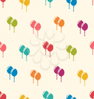 Illustration Seamless Pattern Multicolored Balloons for Happy Birthday - Vector