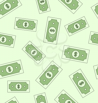 Illustration seamless texture with american money dollars - vector