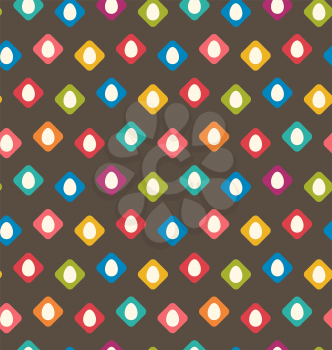 Illustration Seamless Texture with Easter Eggs - Vector