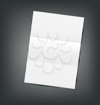 Illustration Empty Paper Sheet with Shadows, on gray background - vector
