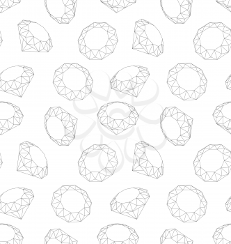 Illustration Seamless Texture of Three-dimensional Diamonds, Endless Background - Vector