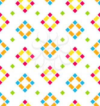 Illustration Seamless Pattern with Colored Rhombus, Regular Background - Vector