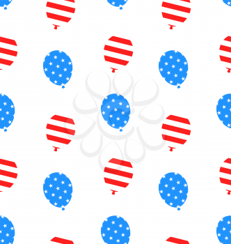 Illustration Seamless Texture Balloons for Independence Day of America, US National Colors - Vector