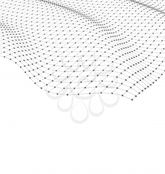 Illustration Wireframe Area Mesh Polygonal Surface, Futuristic Technology Background, Copy Space for Your Text  - Vector